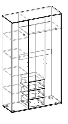 Альтернатива шкаф трехстворчатый в Новосибирске - mebelnovo.ru | фото