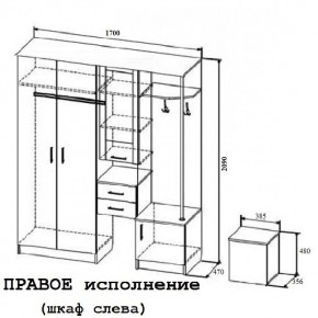 Прихожая Дуся 1.7м в Новосибирске - mebelnovo.ru | фото