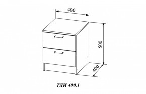 Тумба прикроватная Diamante ТДИ 400-1 в Новосибирске - mebelnovo.ru | фото
